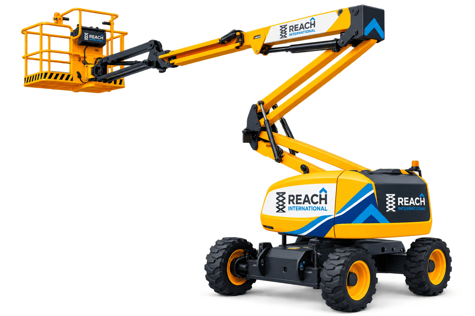 Reach International Aerial Boom Lift Fleet Equipment